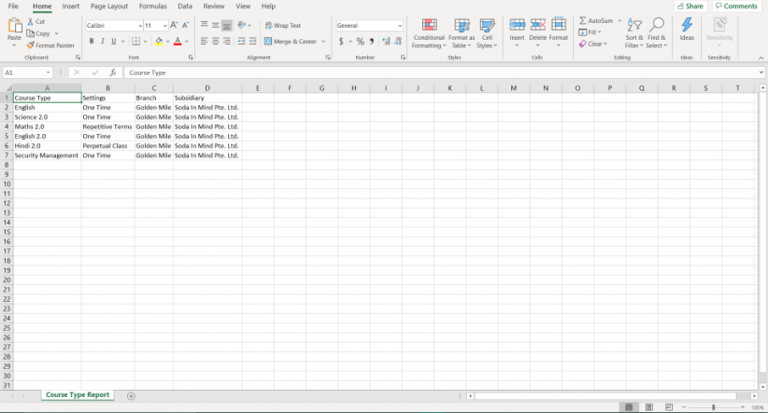 Course Type Reports in CSV-3