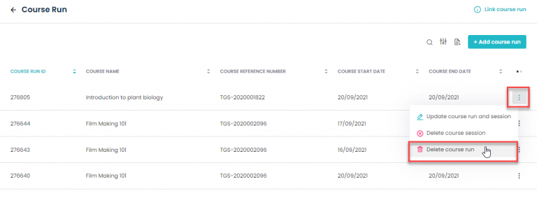 Delete Course Runs-4