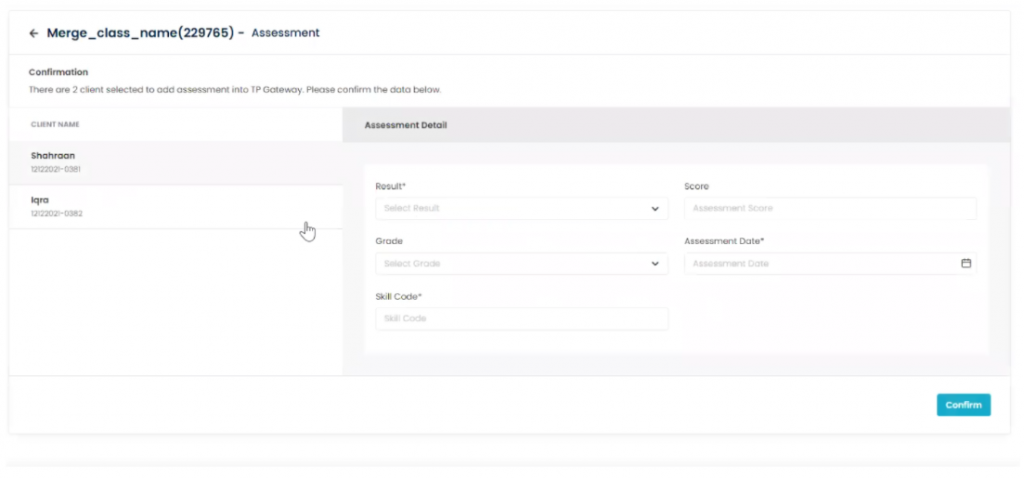 How to submit Assessment data to SSG TP-Gateway? - Flavor