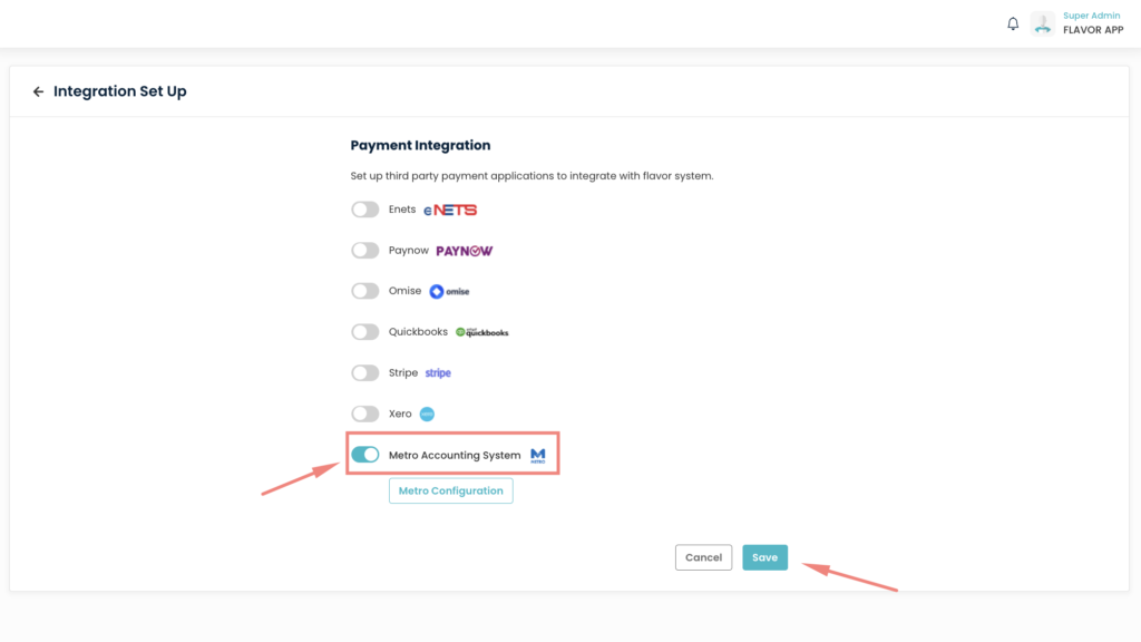 How to connect Metro Accounting System with Flavor CRM? - Flavor